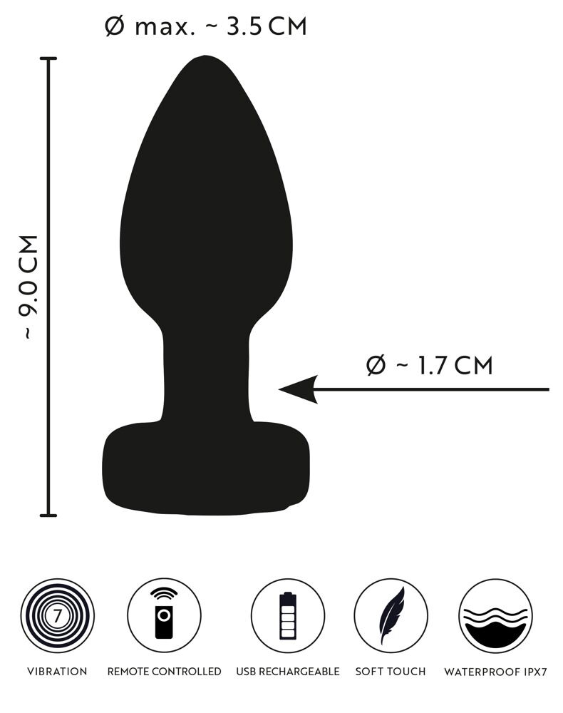 Analvibrator „RC Flashing Butt Plug“ mit flackerndem LED-Licht