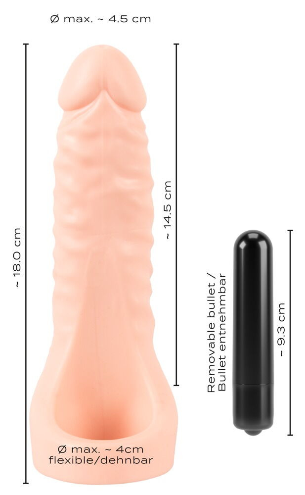 Penis-/Hodenring „Double Fucker + Vibration“ mit flexiblem Naturvibrator