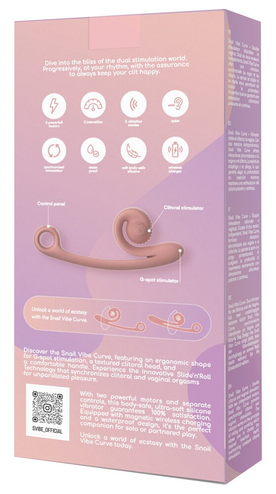 Vibrator „Snail Vibe Curve“ mit 2 Motoren für 600 Vibrations-Kombinationen