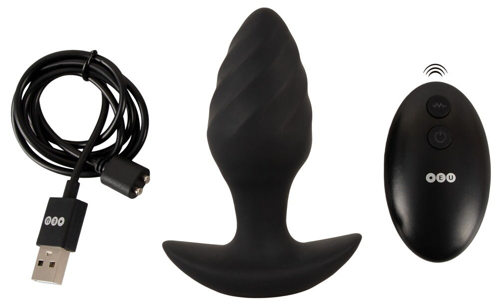 RC Butt Plug with Vibration and Rotation
