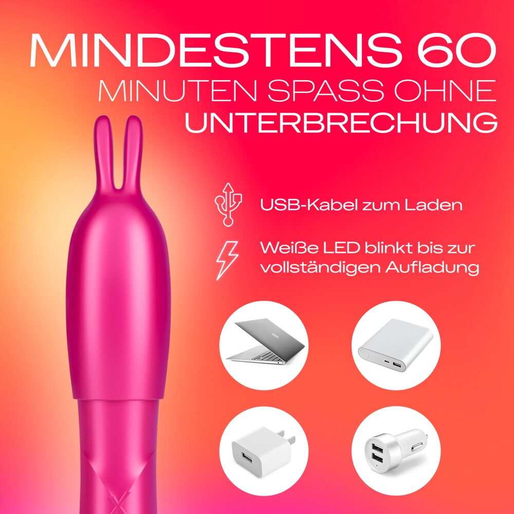 Minivibrator „Tease & Vibe“ inklusive Bunny-Aufsatz