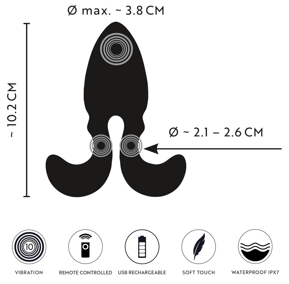 RC Vibrating Butt Plug with Flexible Arms