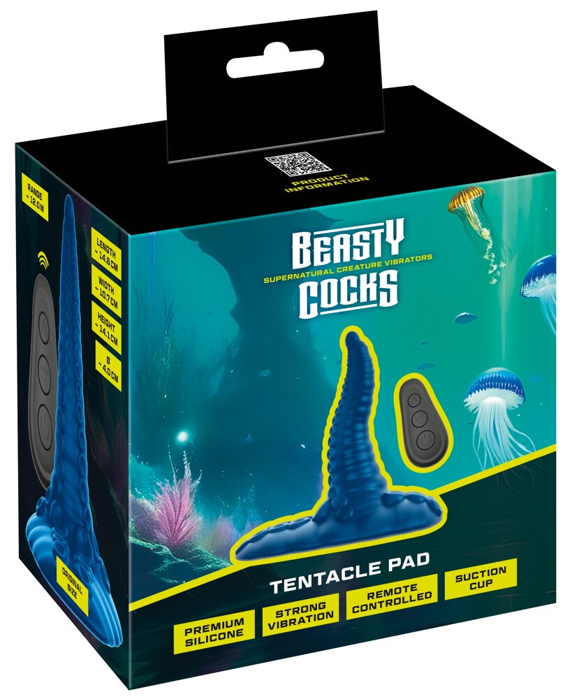 Aufsitzvibrator „Tentacle Pad“ mit Fernbedienung