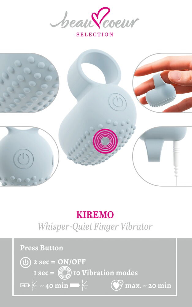 Fingervibrator „KIREMO“ mit 10 Vibrationsmodi