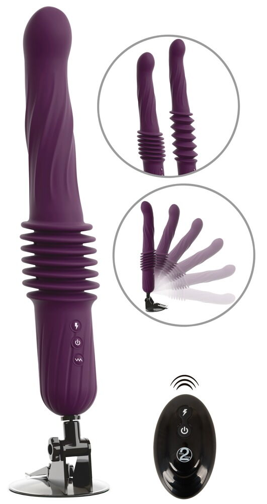 Stoßvibrator „RC Warming Fucking Machine“ mit abnehmbarem Saugfuß
