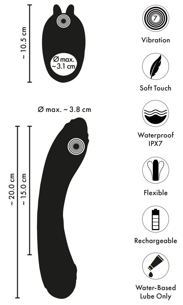 Vibrator mit abnehmbarem Vibro-Penisring