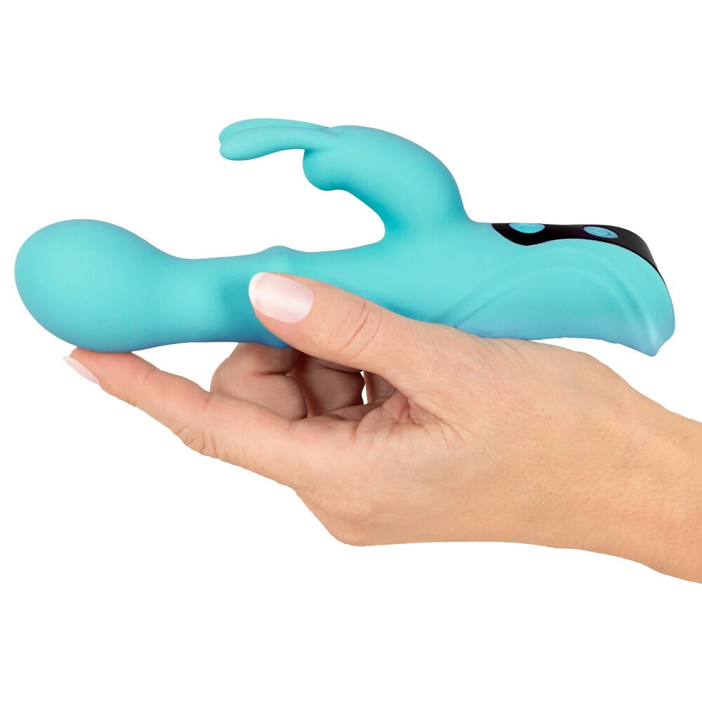 Rabbitvibrator „ORIVEN“ mit Klopf-Impulsen & Slide Massagering