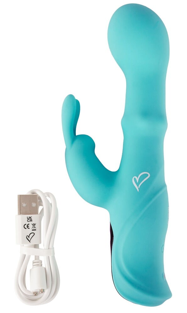 Rabbitvibrator „ORIVEN“ mit Klopf-Impulsen & Slide Massagering