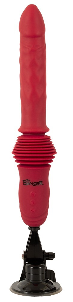 Stoßvibrator „RC Double Thrusting Fucking Machine“ mit abnehmbarem Saugfuß