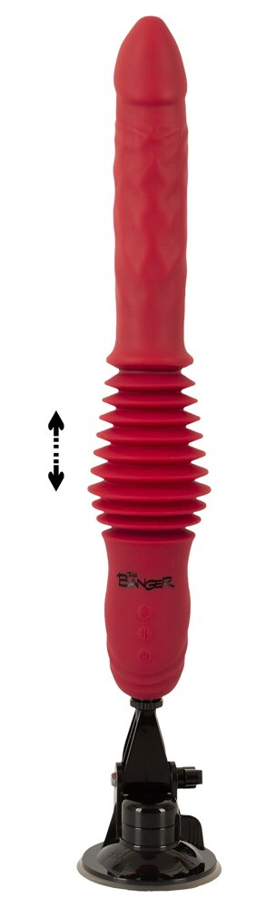 Stoßvibrator „RC Double Thrusting Fucking Machine“ mit abnehmbarem Saugfuß