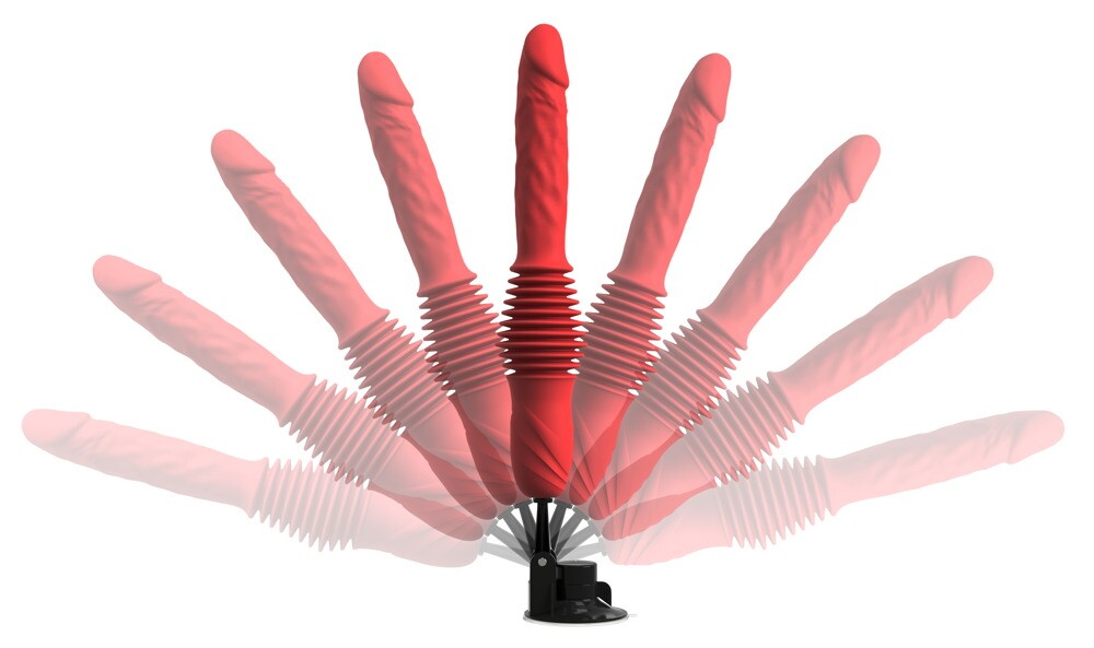 Stoßvibrator „RC Double Thrusting Fucking Machine“ mit abnehmbarem Saugfuß