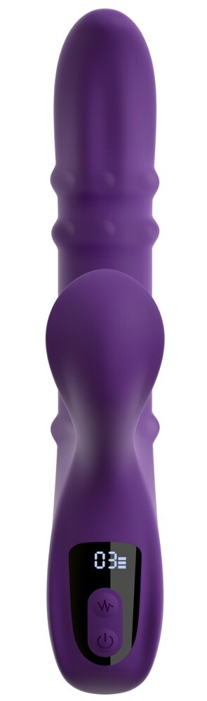 Rabbitvibrator mit 3 beweglichen Massageringen