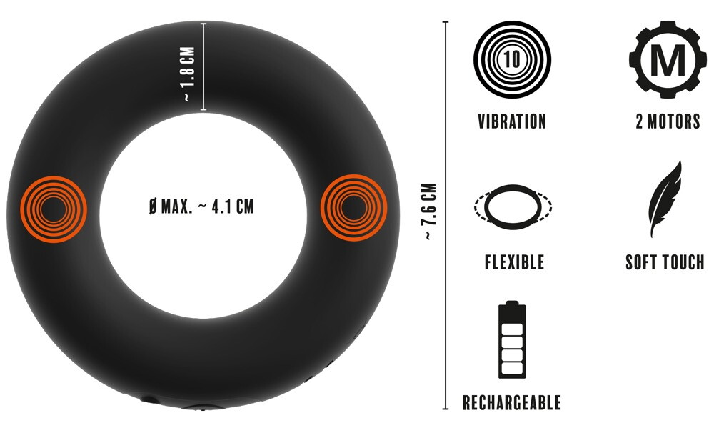 Vibro-Penisring mit 10 Vibrationsmodi