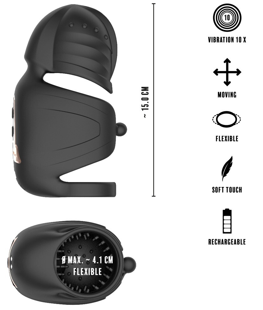 Cock Vibrator with Elliptical Moving Glans Stimulator