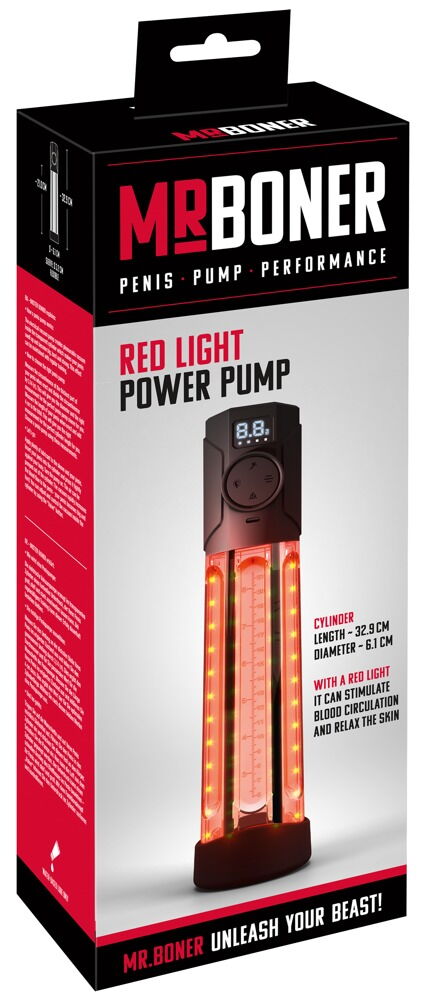 Penispumpe „Red Light Power“ mit Rotlicht-Tiefenwärme