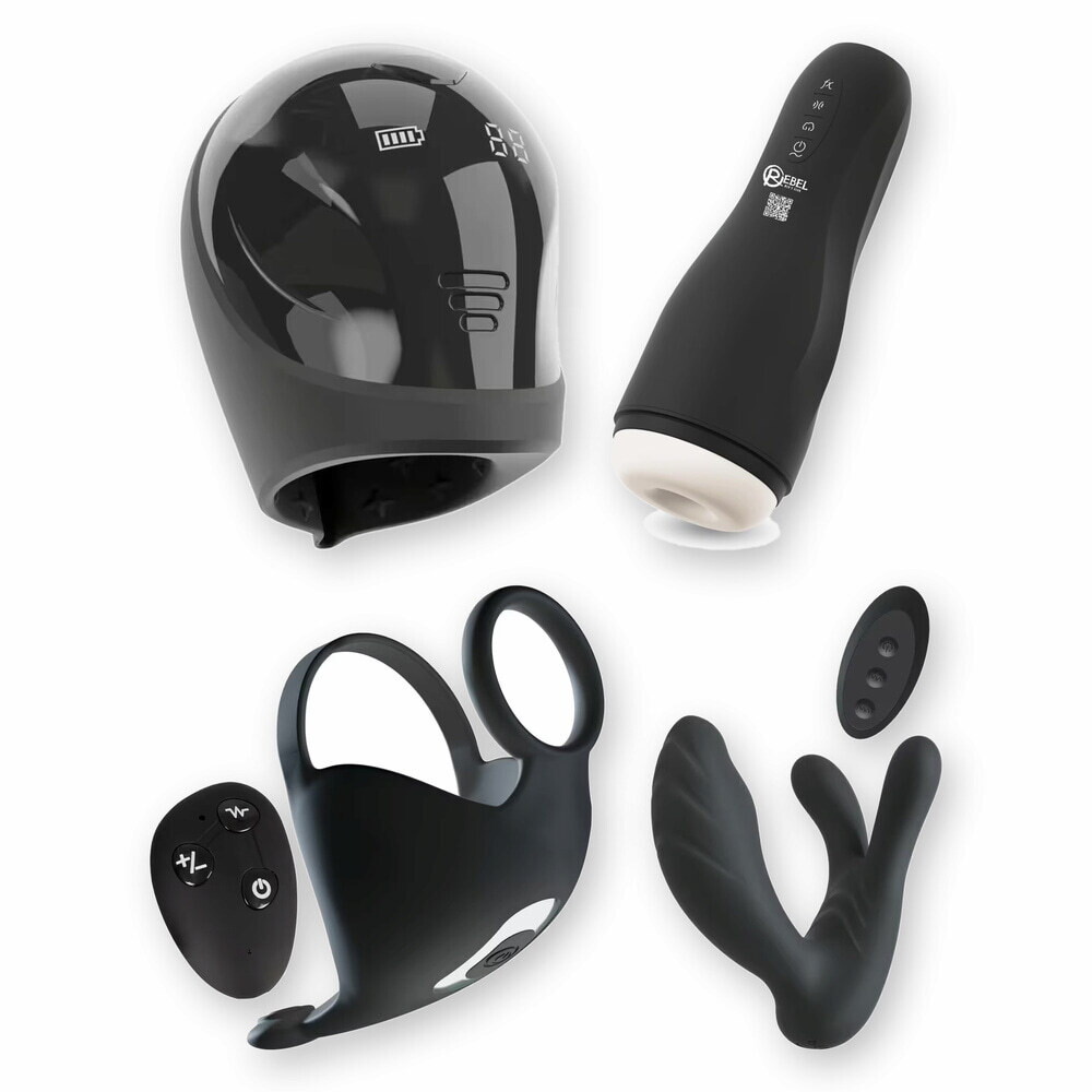 4 Toy-Highlights im Advent – Set für Männer mit Masturbator, G-&-P-Spot Vibrator, Penis-/Hodenring & Eichelvibrator
