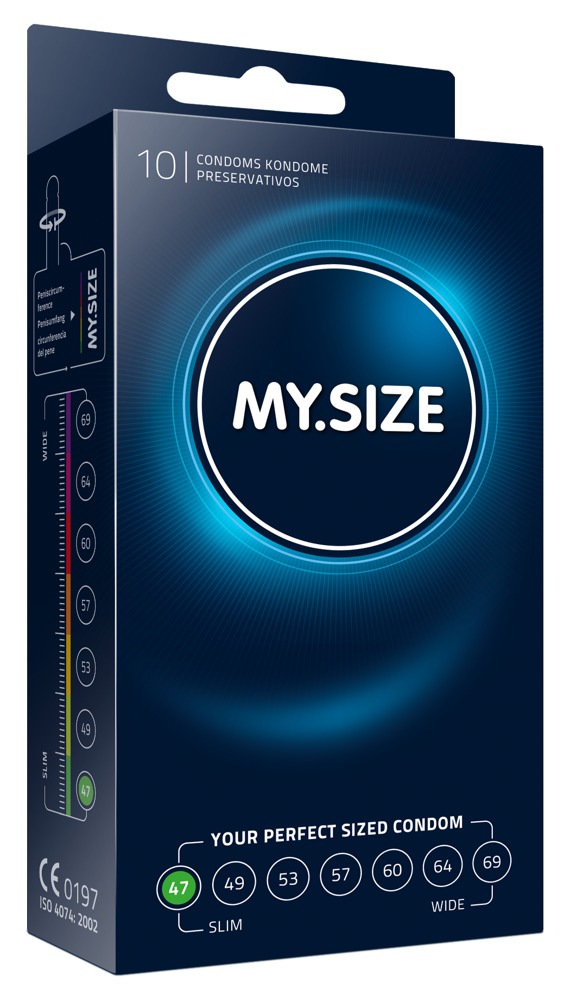 My.Size Kondome „47 mm“ mit wenig Eigengeruch transparent Naturkautschuklatex