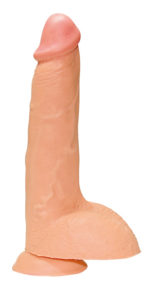 Naturdildo „Black & White“, 23 cm, biegsam, mit Saugfuß