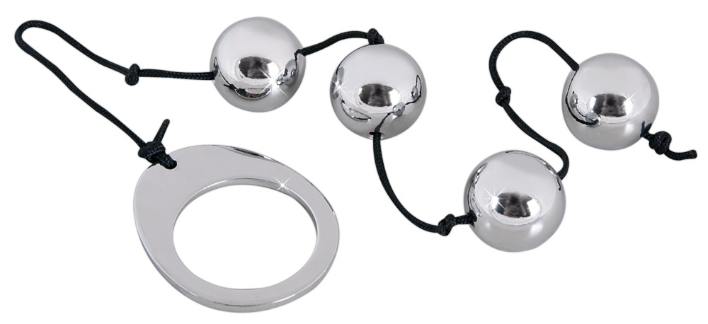 Analkette „Heavy Metall´´, 4 Kugeln mit Rückholschlaufe Analkette „Heavy Metall´´, 4 Kugeln mit Rückholschlaufe