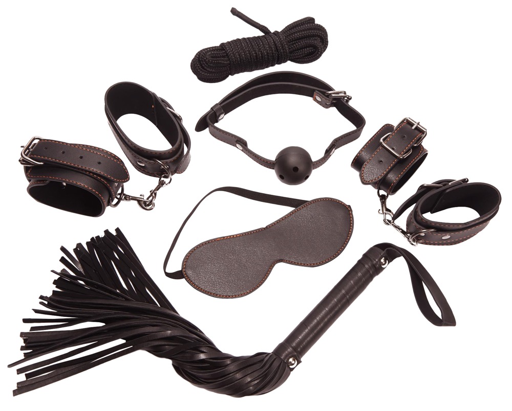 6-teiliges Set „Ultimate Bondage Set´´, Maske, Knebel, Peitsche, Seil, Fesseln 6-teiliges Set „Ultimate Bondage Set´´, Maske, Knebel, Peitsche, Seil, Fesseln
