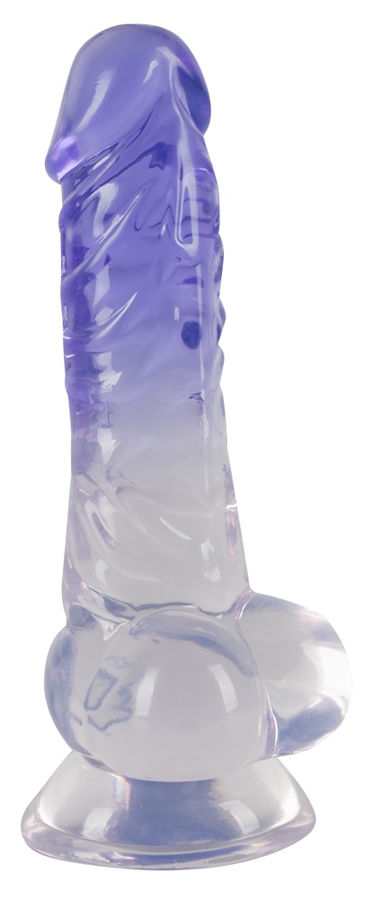 Naturdildo „Clear Dildo with Balls“, 19,5 cm