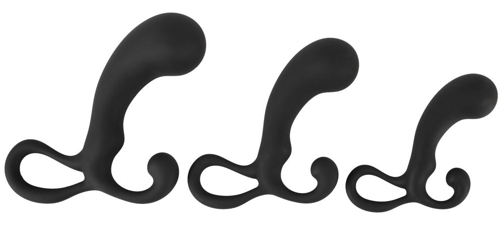 3-teiliges Analplug-Set „3-Piece Prostate Plug Set“, jeweils mit Damm-Stimulator