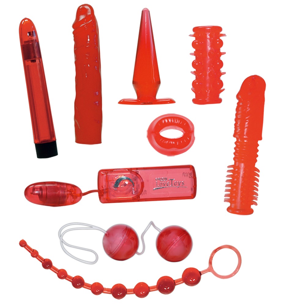 9-teiliges Toyset „Red Roses“ inklusive Batterien für die Vibro-Toys