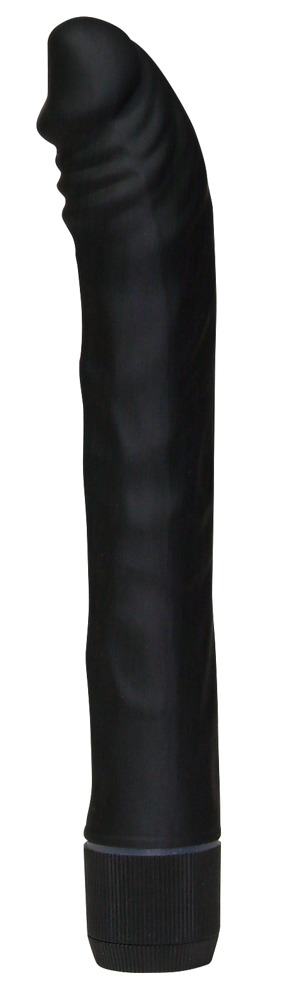 Vibrator „Noir“ mit stufenloser Vibration, leicht gebogen
