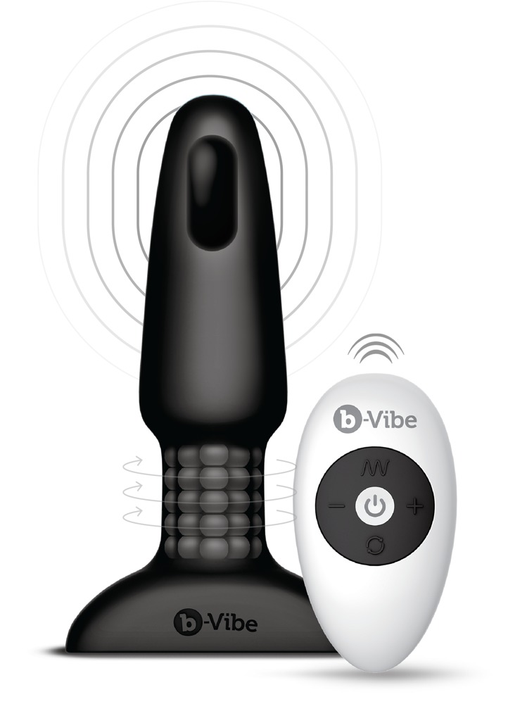 Analplug „rimming“ mit Vibration und Rotation, inklusive Funk-Fernbedienung