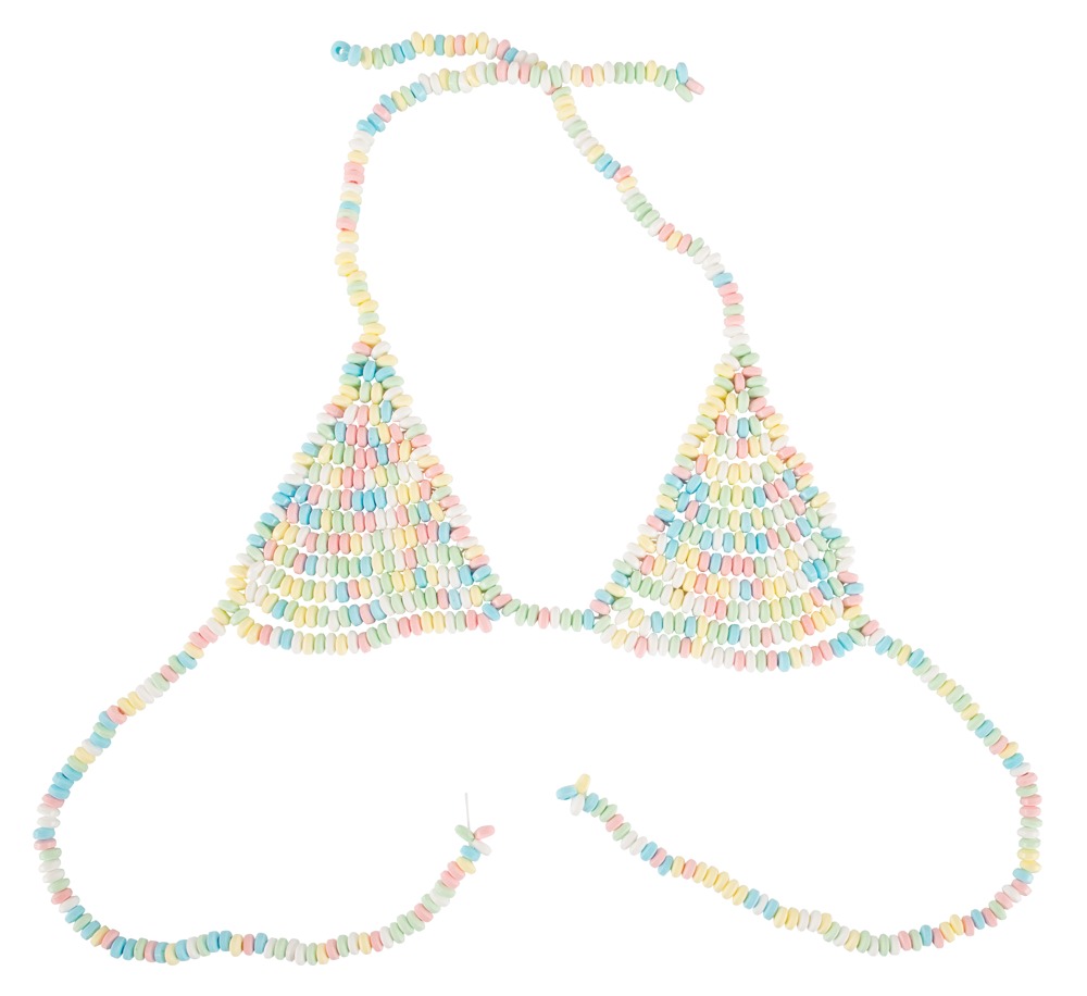 Knabberwäsche „Candy Bra´´, BH aus Zuckerperlen Knabberwäsche „Candy Bra´´, BH aus Zuckerperlen