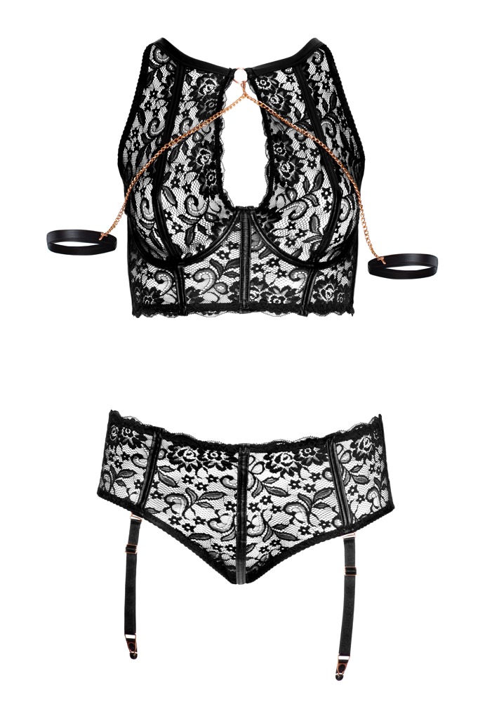 Bralette plus Straps-Slip inklusive Handfesseln