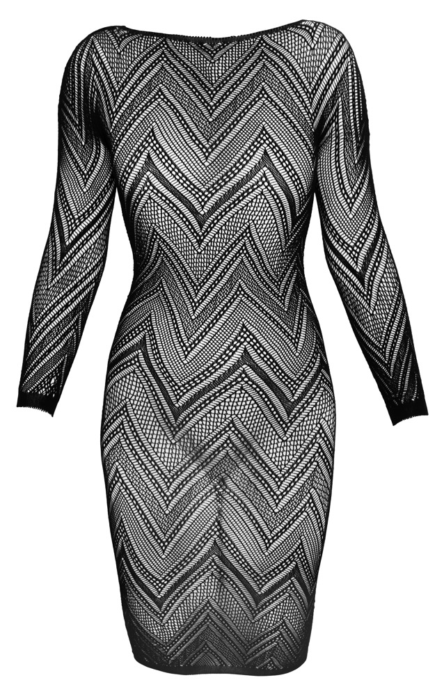 Kleid in verschiedenen Netzstrukturen, nahtlos gefertigt
